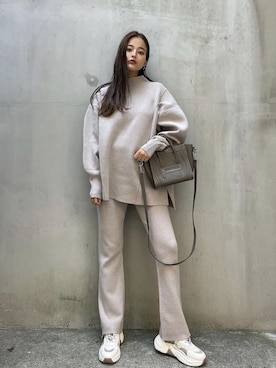 「春ニット」｜「アイテム（セットアップ）」を使った、TRUNC 88さん（レディース・162cm）の春コーディネート