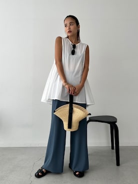 「TRUNC（トランクエイティーエイト）のアイテム（トップス）」を使った、TRUNC 88さん（レディース・162cm）の夏コーディネート