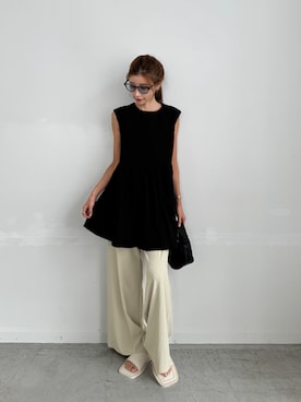 「TRUNC（トランクエイティーエイト）のアイテム（トップス）」を使った、TRUNC 88さん（レディース・162cm）の夏コーディネート