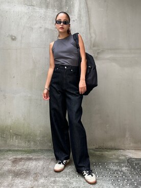 「カーブデニム」｜TRUNC 88さん（レディース・162cm）の秋コーディネート