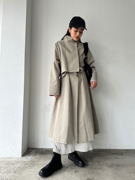 「ラフコーデ」｜「アイテム（トレンチコート）」を使った、TRUNC 88さん（レディース・162cm）の夏コーディネート