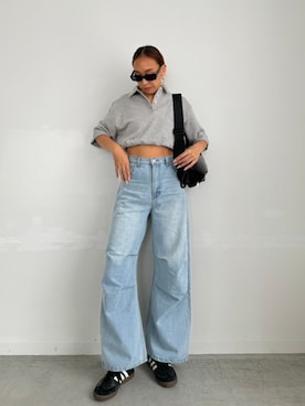 「TRUNC（トランクエイティーエイト）のアイテム（トップス）」を使った、TRUNC 88さん（レディース・162cm）の夏コーディネート