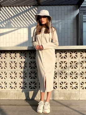 「TRUNC（トランクエイティーエイト）のアイテム（帽子）」を使った、TRUNC 88さん（レディース・165cm）の春コーディネート