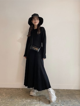 「TRUNC（トランクエイティーエイト）のアイテム（帽子）」を使った、TRUNC 88さん（レディース・162cm）の春コーディネート