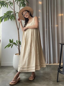 「TRUNC（トランクエイティーエイト）のアイテム（帽子）」を使った、TRUNC 88さん（レディース・162cm）の夏コーディネート