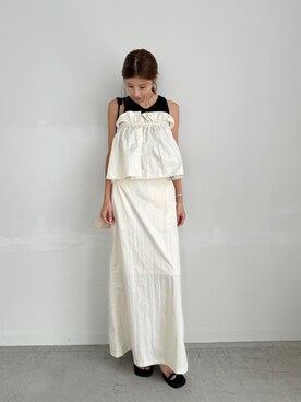 「TRUNC（トランクエイティーエイト）のアイテム（トップス）」を使った、TRUNC 88さん（レディース・162cm）の夏コーディネート