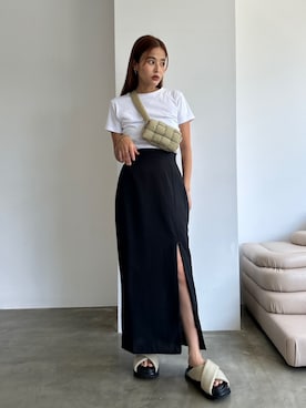 「TRUNC（トランクエイティーエイト）のアイテム（トップス）」を使った、TRUNC 88さん（レディース・162cm）の夏コーディネート