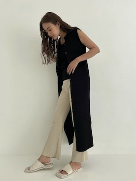 「ニットベスト」｜「アイテム（セットアップ）」を使った、TRUNC 88さん（レディース・162cm）の春コーディネート