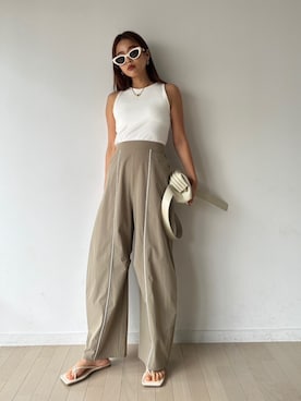 「TRUNC（トランクエイティーエイト）のアイテム（トップス）」を使った、TRUNC 88さん（レディース・162cm）の夏コーディネート