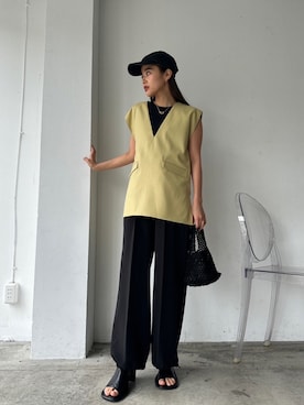 「TRUNC（トランクエイティーエイト）のアイテム（帽子）」を使った、TRUNC 88さん（レディース・162cm）の春コーディネート