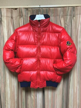 「アイテム（ダウンジャケット/コート、レッド系）」を使った、バツ1 独身おしゃれ大好きオヤジさん（メンズ・173cm）の冬コーディネート