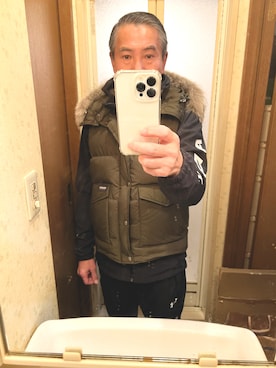「WOOLRICH（ウールリッチ）のアイテム（ダウンベスト）」を使った、バツ1 独身おしゃれ大好きオヤジさん（メンズ・173cm）の秋コーディネート