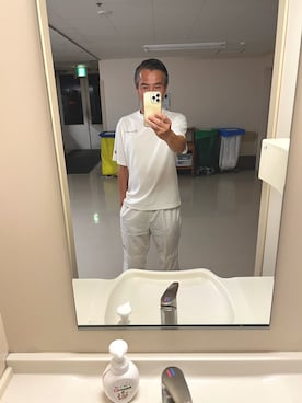 「FILA（フィラ）のアイテム（トップス）」を使った、バツ1 独身おしゃれ大好きオヤジさん（メンズ・173cm）の夏コーディネート
