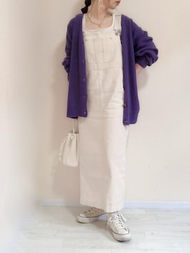 「アイテム（ジャンパースカート、ホワイト系）」を使った、no＊さん（レディース・160cm）の夏コーディネート