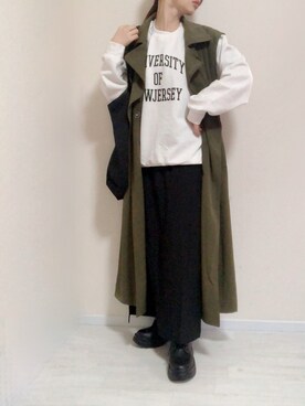 「秋冬」｜「アイテム（トレンチコート）」を使った、no＊さん（レディース・160cm）の冬コーディネート