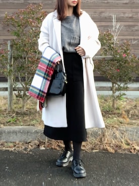 「Aラインスカート」｜「アイテム（ジャケット/アウター）」を使った、no＊さん（レディース・160cm）の冬コーディネート
