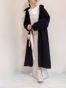 「キャミワンピ」｜「アイテム（ステンカラーコート）」を使った、no＊さん（レディース・160cm）の冬コーディネート