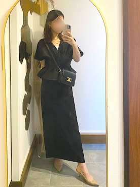 「CELINE（セリーヌ）のアイテム（ショルダーバッグ）」を使った、Chi-さん（レディース・159cm）の秋コーディネート