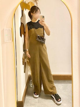 「アイテム（つなぎ/オールインワン）」を使った、Chi-さん（レディース・159cm）の夏コーディネート