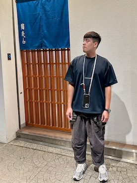 「GOOPiMADE」｜「アイテム（オールインワン・サロペット）」を使った、董奕辰さん（メンズ・172cm）の夏コーディネート