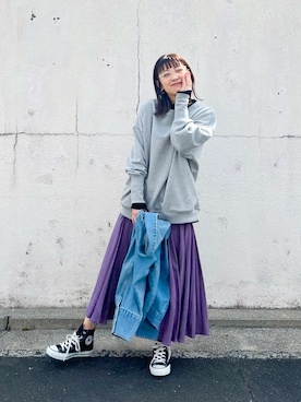 「ハイカット」｜「アイテム（ジャケット/アウター）」を使った、mizukiさん（レディース・160cm）の春コーディネート