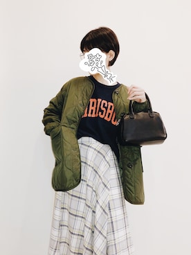 「Ray BEAMS（レイビームス）のアイテム（ブルゾン）」を使った、Leaさん（レディース・167cm）の春コーディネート