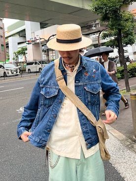 「カンカン帽」｜TERUさん（メンズ・172cm）の秋コーディネート