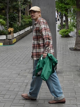 「VINTAGE（ヴィンテージ）のアイテム（シャツ/ブラウス）」を使った、TERUさん（メンズ・172cm）の秋コーディネート