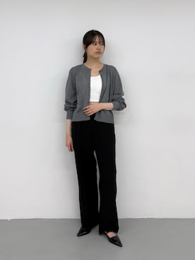 「SENSE OF PLACE by URBAN RESEARCH（センスオブプレイスバイアーバンリサーチ）の『接触冷感』汗ジミ防止カップツキバックオープンキャミソール（キャミソール、ホワイト系）」を使った、miruさん（レディース・163cm）の夏コーディネート