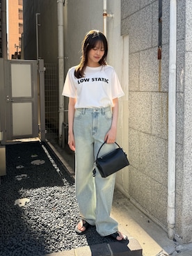 「SENSE OF PLACE by URBAN RESEARCH（センスオブプレイスバイアーバンリサーチ）のグラフィックTシャツ(半袖)（Tシャツ/カットソー、その他）」を使った、miruさん（レディース・163cm）の夏コーディネート