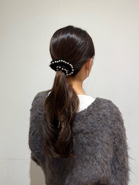 「アイテム（シュシュ）」を使った、miruさん（レディース・163cm）の秋コーディネート