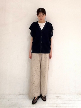 「アイテム（バレエシューズ）」を使った、miruさん（レディース・163cm）の夏コーディネート