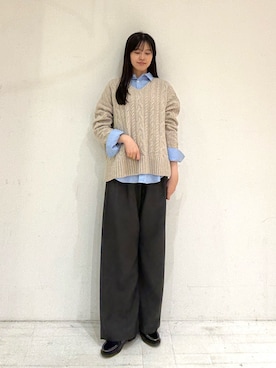 「HARUTA（ハルタ）の『別注』HARUTA×DOORS　キルトローファー（ローファー）」を使った、miruさん（レディース・163cm）の秋コーディネート