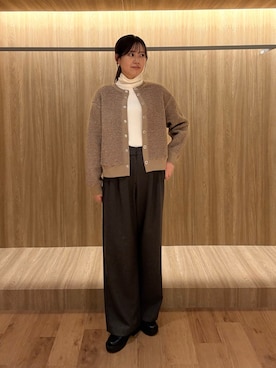 「URBAN RESEARCH DOORS（アーバンリサーチドアーズ）のソフトテレコタートルプルオーバー（Tシャツ/カットソー）」を使った、miruさん（レディース・163cm）の冬コーディネート