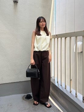 「カーブパンツ」｜miruさん（レディース・163cm）の夏コーディネート
