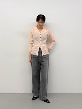 「SENSE OF PLACE by URBAN RESEARCH(センスオブプレイスバイアーバンリサーチ)のヴィンテージルーズストレートデニム(デニムパンツ、グレー系)」を使った、miruさん(レディース・163cm)の夏コーディネート