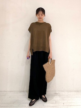 「アイテム（バレエシューズ）」を使った、miruさん（レディース・163cm）の夏コーディネート