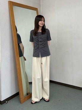 「KBF（ケイビーエフ）のアイテム（パンツ）」を使った、miruさん（レディース・163cm）の夏コーディネート