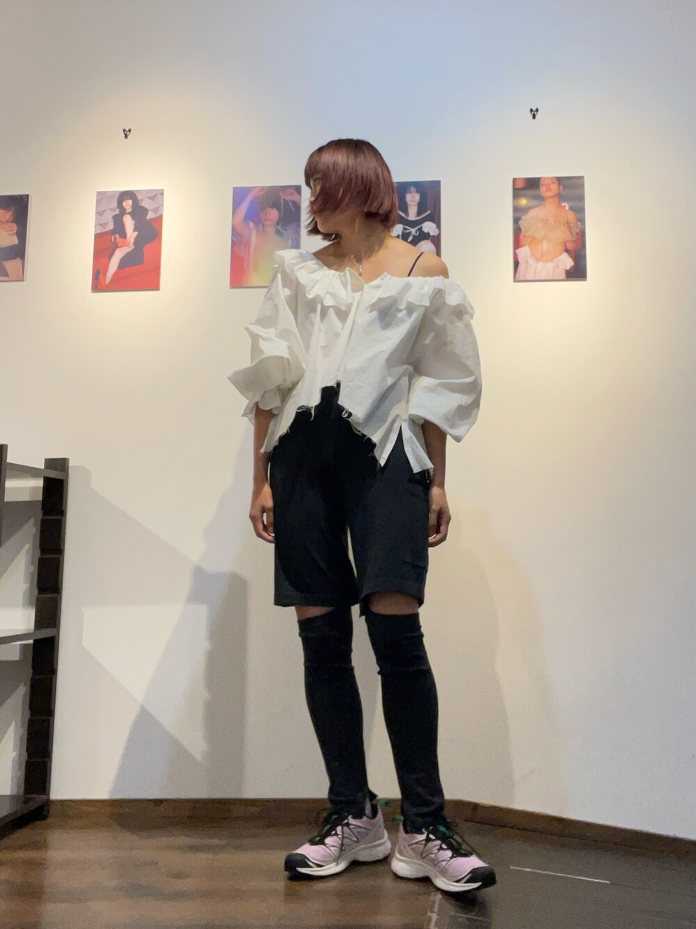 「papierのpapier/パピエ/Holic Blouse（シャツ/ブラウス、ホワイト系）」を使った、Momoさん（レディース・160cm）の冬コーディネートの1枚目の写真