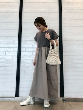 「CONVERSE TOKYO（コンバーストウキョウ）のアイテム（ワンピース/ドレス）」を使った、haruka.Sさん（レディース・160cm）の春コーディネート