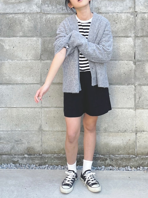 細ボーダー コットン 長袖 Tシャツ ”Cool”（Tシャツ/カットソー