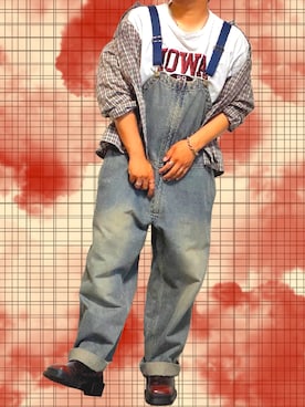「FIRST DOWN（ファーストダウン）のアイテム（シャツ/ブラウス、グレー系）」を使った、$hogoさん（メンズ・163cm）の秋コーディネート