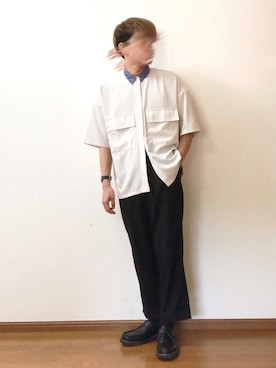 「EMMA  CLOTHES」｜「アイテム（その他シューズ）」を使った、木豆寸さん（メンズ・170cm）の夏コーディネート