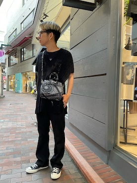 「B'2nd（ビーセカンド）のアイテム（バッグ）」を使った、まことさん（メンズ・169cm）の夏コーディネート