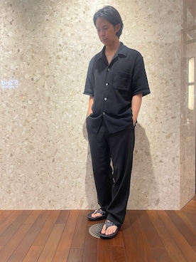 「OOFOS（ウーフォス）のアイテム」を使った、まことさん（メンズ・169cm）の夏コーディネート