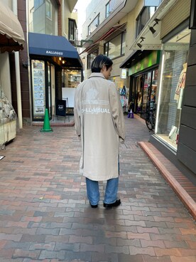 「A4A（エーフォーエー）のアイテム（ステンカラーコート）」を使った、まことさん（メンズ・169cm）の冬コーディネート