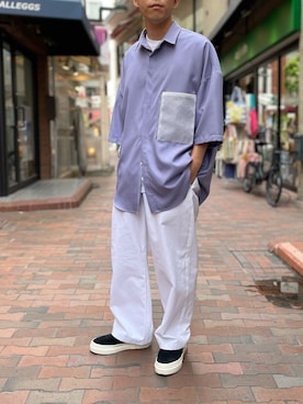 「Stepney Workers Club（ステファニーワーカーズクラブ）のアイテム」を使った、まことさん（メンズ・169cm）の夏コーディネート