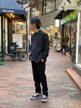 「B'2nd（ビーセカンド）のアイテム（スラックス）」を使った、まことさん（メンズ・169cm）の冬コーディネート
