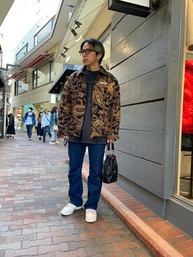 「A4A（エーフォーエー）のアイテム（ブルゾン）」を使った、まことさん（メンズ・169cm）の秋コーディネート