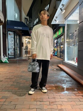 「B'2nd（ビーセカンド）のアイテム（バッグ）」を使った、まことさん（メンズ・169cm）の秋コーディネート